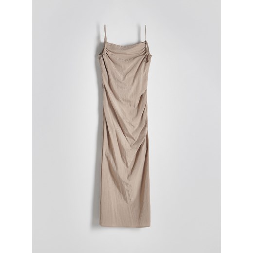 Reserved - Sukienka z wiskozą - jasnoszary ze sklepu Reserved w kategorii Sukienki - zdjęcie 172190290