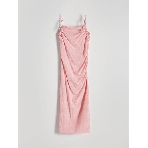 Reserved - Sukienka z wiskozą - różowy ze sklepu Reserved w kategorii Sukienki - zdjęcie 172190292