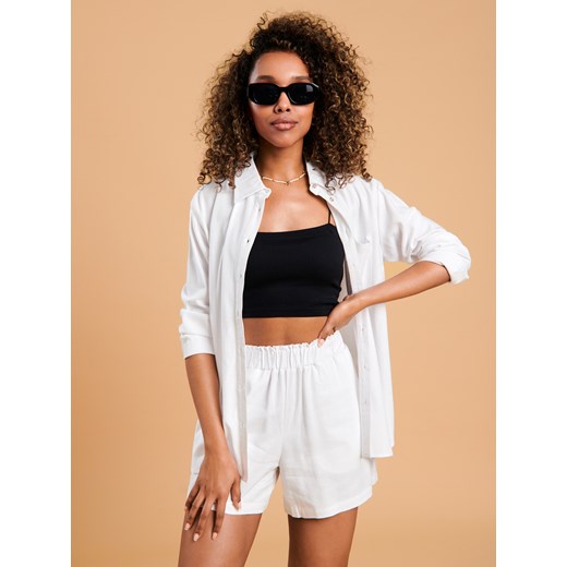 Sinsay - Koszula z lnem - kremowy Sinsay M Sinsay