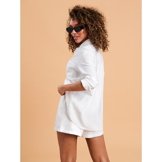 Sinsay - Koszula z lnem - kremowy Sinsay S Sinsay