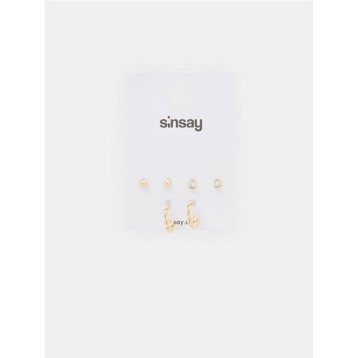 Sinsay - Kolczyki 3 pack - złoty ze sklepu Sinsay w kategorii Kolczyki - zdjęcie 172191472