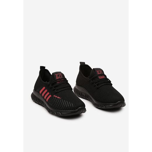 Czarno-Czerwone Sznurowane Buty Sportowe Sneakersy na Grubszej Podeszwie ze 46 born2be.pl