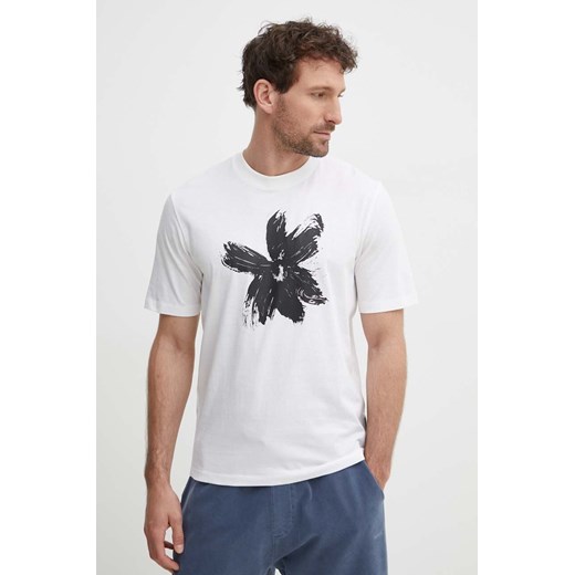 Sisley t-shirt bawełniany męski kolor biały z nadrukiem ze sklepu ANSWEAR.com w kategorii T-shirty męskie - zdjęcie 172192133