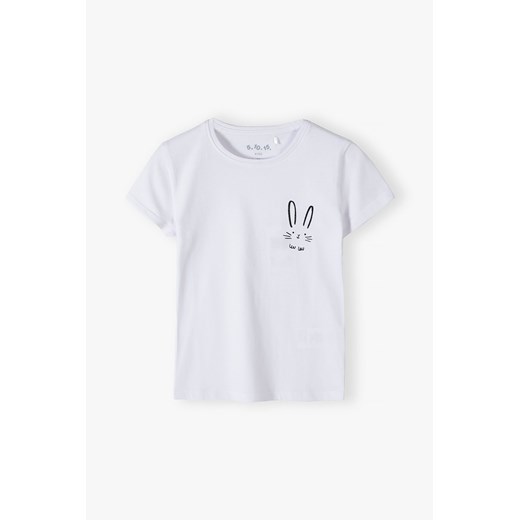 Biały t-shirt dziewczęcy z króliczkiem 5.10.15. 104 5.10.15