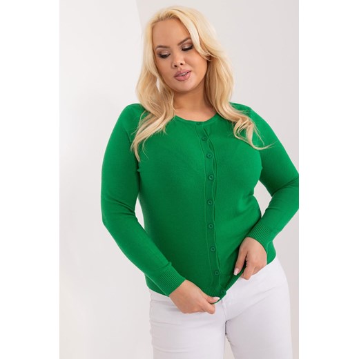 Klasyczny Sweter Plus Size Na Guziki zielony XL/XXL okazja 5.10.15