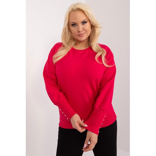 Bluza Plus Size Z Bufiastym Rękawem czerwona ze sklepu 5.10.15 w kategorii Bluzy damskie - zdjęcie 172195712