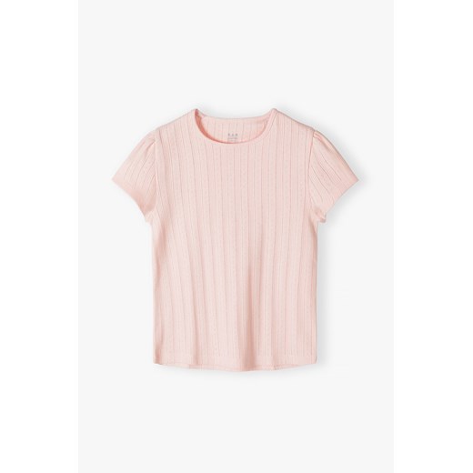 Różowy ażurowy t-shirt dla dziewczynki - Limited Edition ze sklepu 5.10.15 w kategorii Bluzki dziewczęce - zdjęcie 172195720