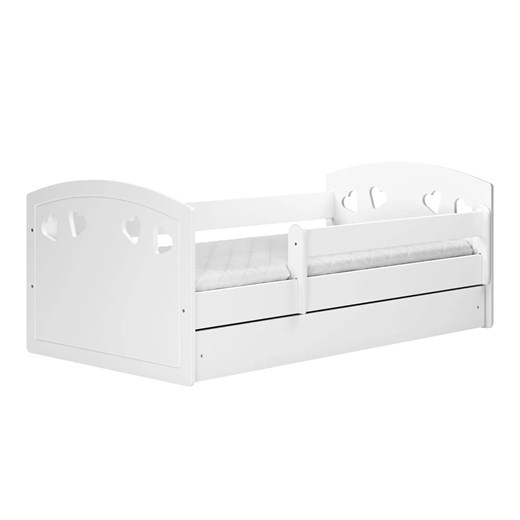 Łóżko dla dziewczynki z barierką Nolia 2X 80x160 - białe Elior One Size wyprzedaż Edinos.pl