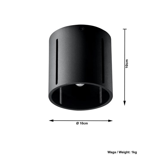 Okrągły plafon tuba LED E803-Iner - czarny Lumes One Size Edinos.pl