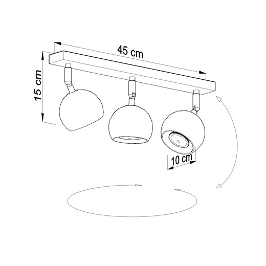 Minimalistyczny plafon regulowany E810-Oculars - biały Lumes One Size Edinos.pl