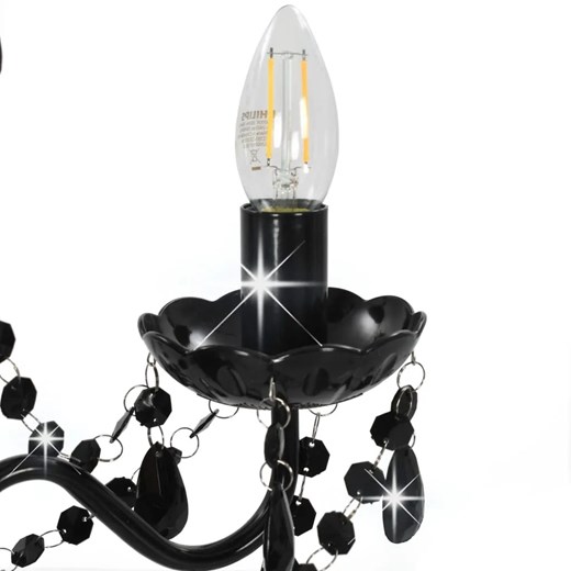 Czarny żyrandol kryształowy świecznik - EX95-Zeus Lumes One Size Edinos.pl