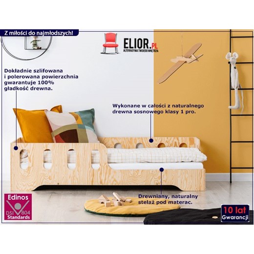 Prawostronne łóżko drewniane dziecięce 16 rozmiarów - Filo 2X Elior One Size Edinos.pl