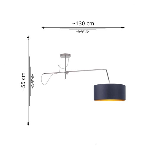 Lampa wisząca glamour z abażurem - EX254-Riox- 5 kolorów do wyboru Lumes One Size Edinos.pl