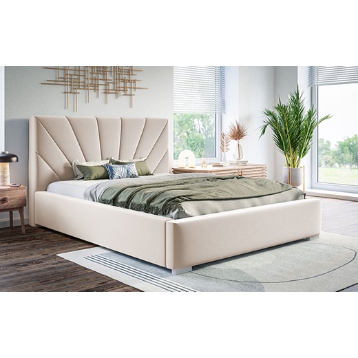 Podwójne łóżko z pojemnikiem 140x200 Rayon 3X - 36 kolorów Elior One Size Edinos.pl