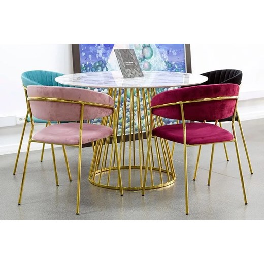 Krzesło ciemnoniebieske w stylu glamour- Piano 2X Elior One Size Edinos.pl