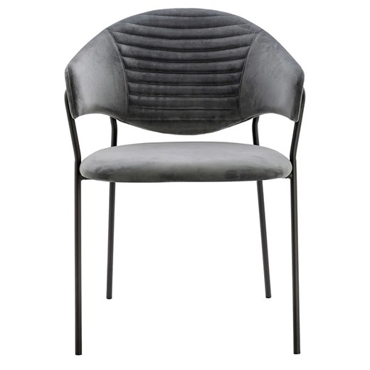 Szare krzesło tapicerowane z metalową podstawą - Nemo 2X Elior One Size Edinos.pl