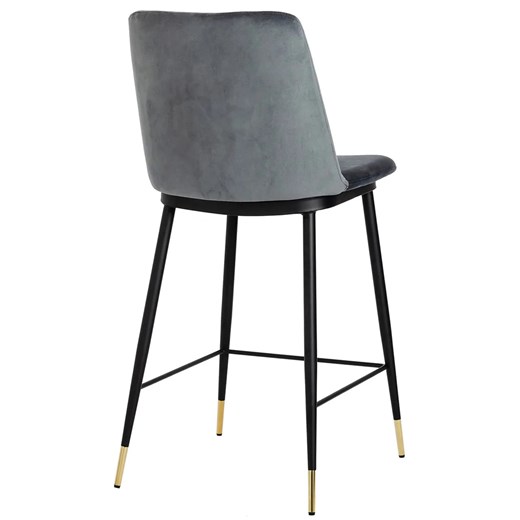 Szare krzesło barowe w stylu glamour do wyspy - Gambo 2X Elior One Size Edinos.pl