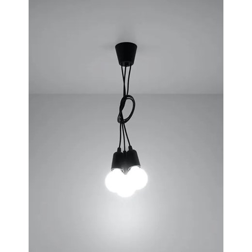 Czarna lampa wisząca z trzema zwisami - EX542-Diegi Lumes One Size Edinos.pl
