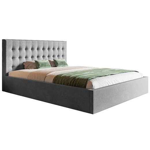 Dwuosobowe tapicerowane łóżko 160x200 Pikaro 2X - 36 kolorów ze sklepu Edinos.pl w kategorii Łóżka i materace - zdjęcie 172203704