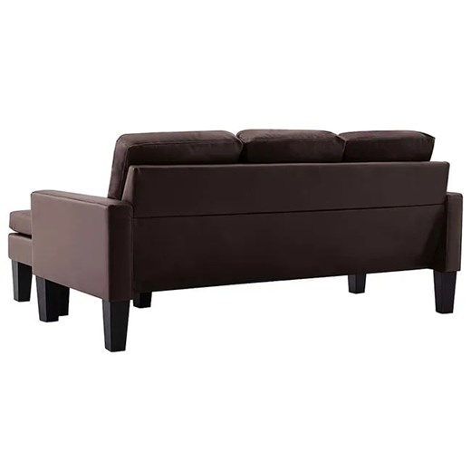 3-osobowa sofa z ekoskóry z podnóżkiem brązowa - Zuria 4Q Elior One Size Edinos.pl