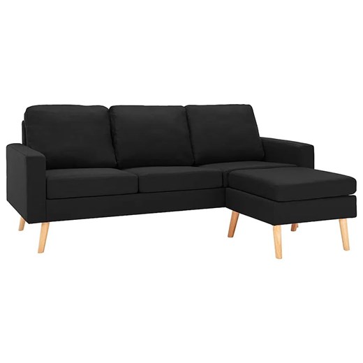 3-osobowa czarna sofa z podnóżkiem - Eroa 4Q Elior One Size Edinos.pl