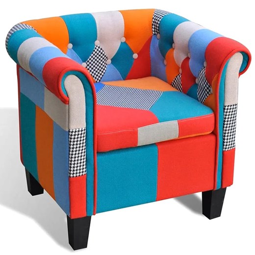 Fotel patchworkowy chesterfield - Roter Elior One Size Edinos.pl