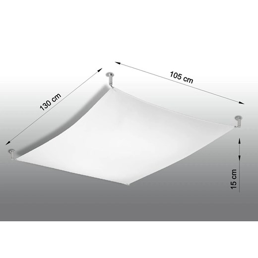 Biały tkaninowy plafon LED 130x105 cm - EX659-Luni Lumes One Size Edinos.pl