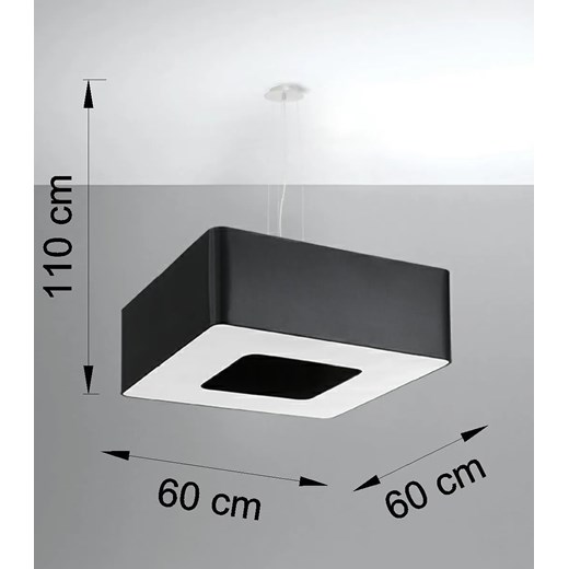 Czarny designerski żyrandol kwadrat - EX703-Urani Lumes One Size Edinos.pl