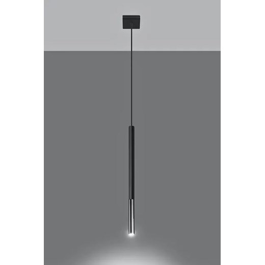 Czarna chromowana pojedyncza lampa wisząca tuba - EX719-Mozaix Lumes One Size Edinos.pl