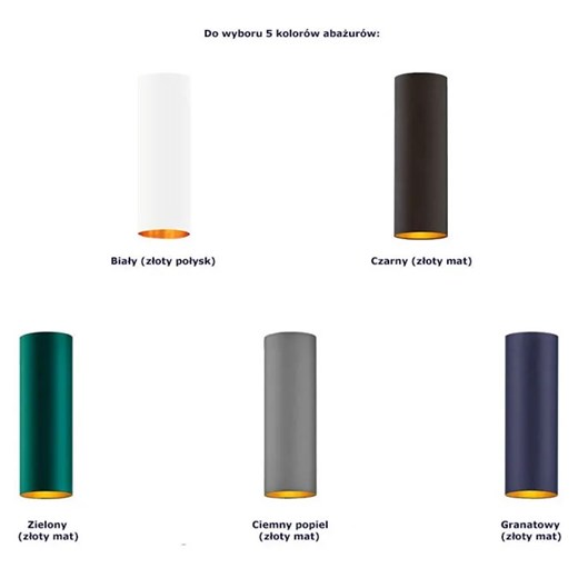 Pojedyncza lampa wisząca walec na czarnym stelażu - EX827-Denvis - 5 kolorów Lumes One Size Edinos.pl