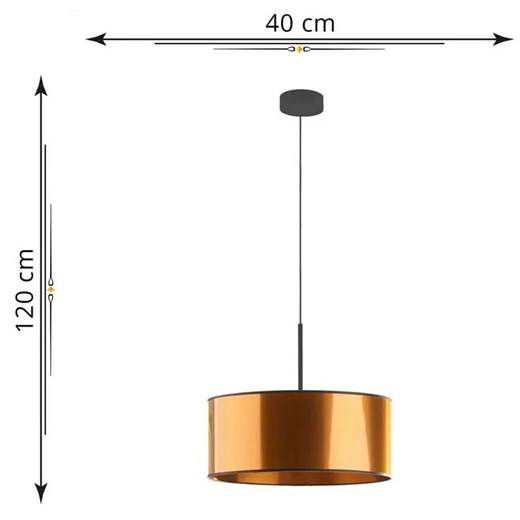 Miedziany żyrandol z regulacją długości 40 cm - EX872-Sintrev Lumes One Size Edinos.pl
