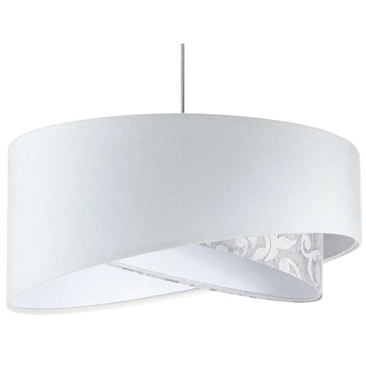 Biała welurowa lampa wisząca nad stół - EXX14-Felina ze sklepu Edinos.pl w kategorii Lampy wiszące - zdjęcie 172205834