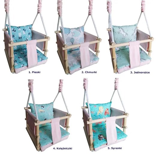 Drewniana huśtawka dla dzieci 5 wzorów - Sigma Elior One Size Edinos.pl