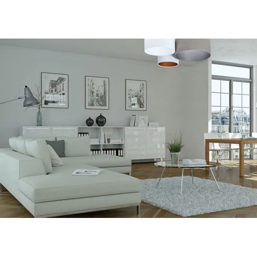 Biało-szary welurowy plafon sufitowy - EXX43-Roder Lumes One Size Edinos.pl