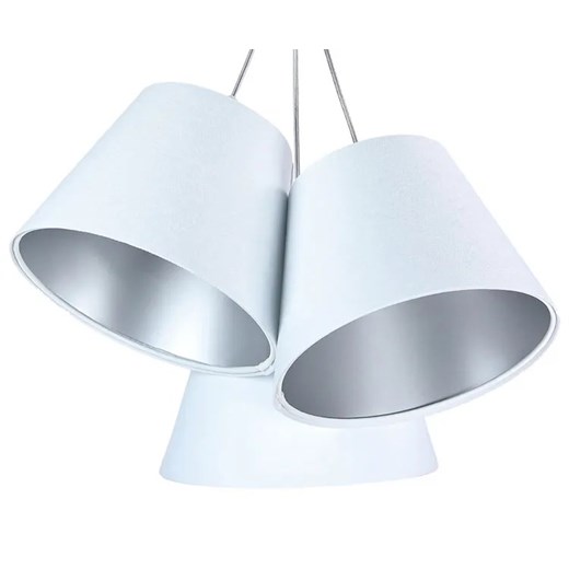 Biało-srebrna potrójna lampa wisząca - EXX67-Semina Lumes One Size Edinos.pl