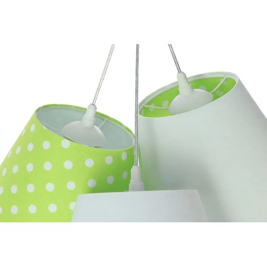 Biało-zielona lampa wisząca w groszki dla dzieci - EXX78-Lovato Lumes One Size Edinos.pl