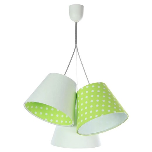 Biało-zielona lampa wisząca w groszki dla dzieci R8-T15 ze sklepu Edinos.pl w kategorii Lampy dziecięce - zdjęcie 172206314