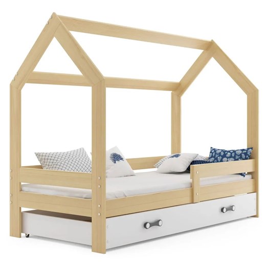 Sosnowe łóżko domek do pokoju dziecięcego 80x160 - Bambino Elior One Size Edinos.pl