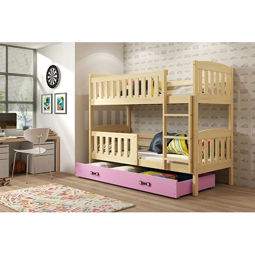 Drewniane łóżko piętrowe dla dzieci 90x200 - Celinda 3X Elior One Size Edinos.pl