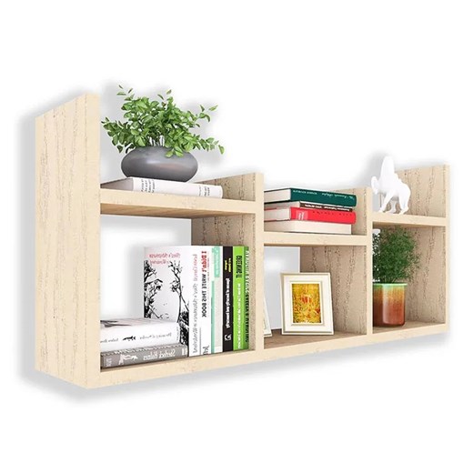 Skandynawska Wisząca Półka Ścienna Dąb Sonoma F4-L36 ze sklepu Edinos.pl w kategorii Półki - zdjęcie 172206614