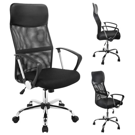 Czarny ergonomiczny fotel biurowy – Sevito Elior One Size okazyjna cena Edinos.pl
