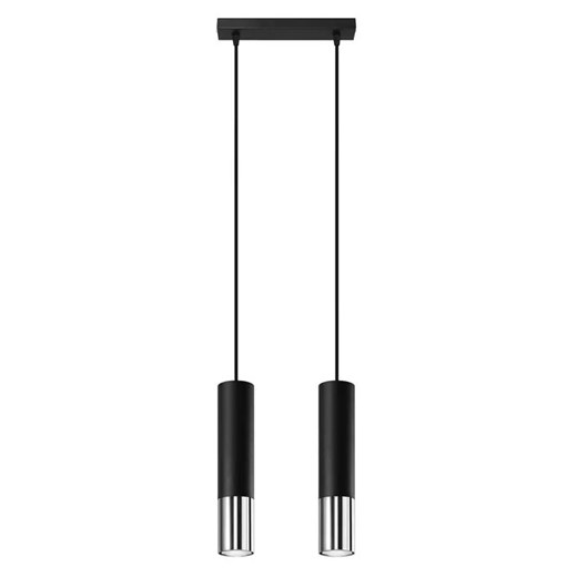 Czarno-chromowana lampa wisząca nad wyspę P9-L97 ze sklepu Edinos.pl w kategorii Lampy wiszące - zdjęcie 172206782