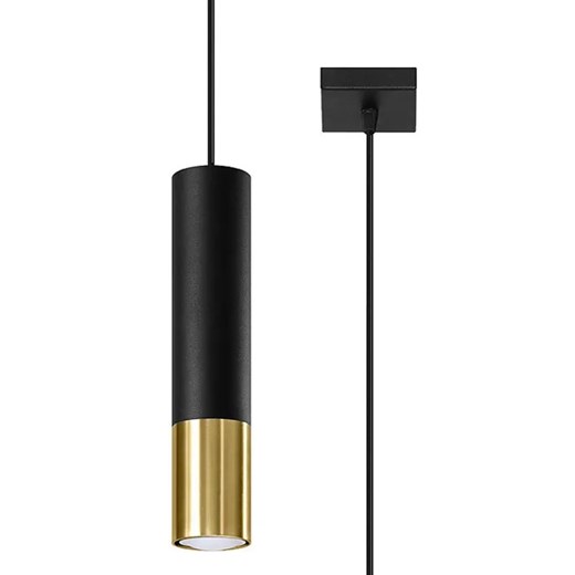 Czarno-złota lampa wisząca tuba G9-P85 ze sklepu Edinos.pl w kategorii Lampy wiszące - zdjęcie 172206792
