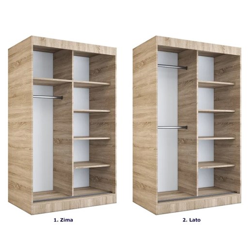 Przesuwna szafa w kolorze dąb sonoma + antracyt - Lenora 3X Elior One Size Edinos.pl