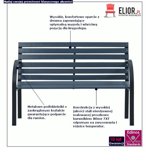 Drewniana ławka ogrodowa - Iberia Elior One Size okazyjna cena Edinos.pl