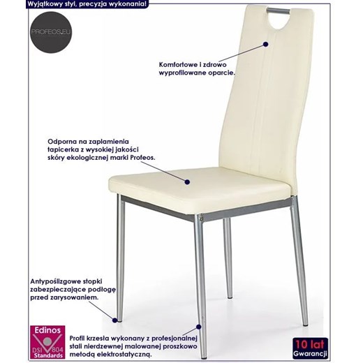 Krzesło tapicerowane Vulpin - kremowe Profeos One Size Edinos.pl