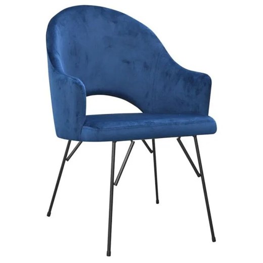 Granatowy tapicerowany fotel wypoczynkowy Jorti 5X - 68 kolorów ze sklepu Edinos.pl w kategorii Krzesła - zdjęcie 172207450