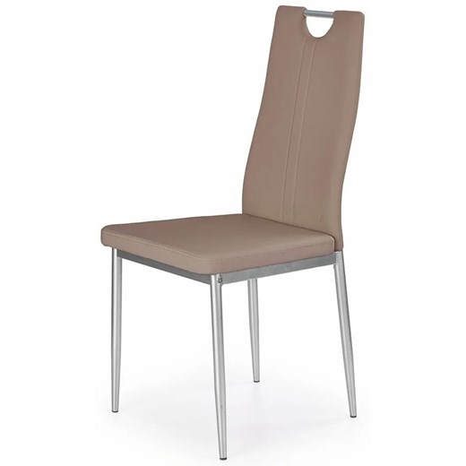 Krzesło tapicerowane nowoczesne cappuccino - Vulpin ze sklepu Edinos.pl w kategorii Krzesła - zdjęcie 172207452