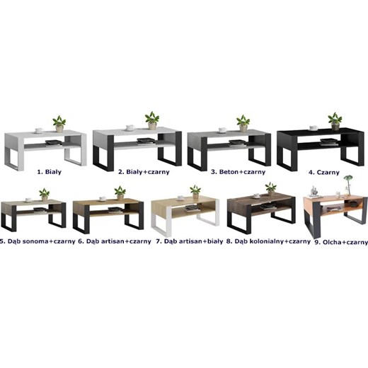 Minimalistyczna ława do salonu Lazira | biało - czarna Elior One Size Edinos.pl