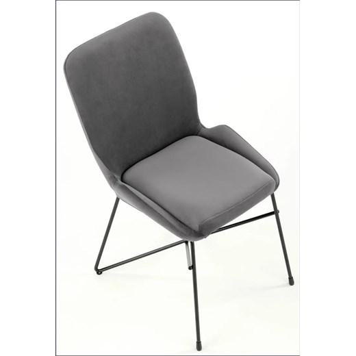 Szare welurowe tapicerowane krzesło - Empiro 3X Elior One Size Edinos.pl